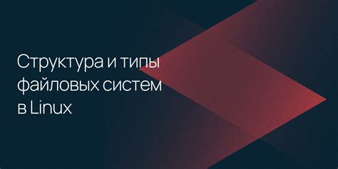 Основные типы файловых систем в Linux