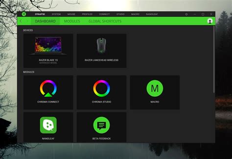 Основные функции Razer Synapse