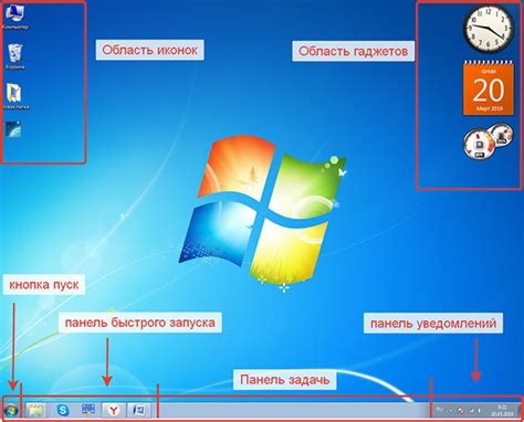 Основные элементы рабочего стола