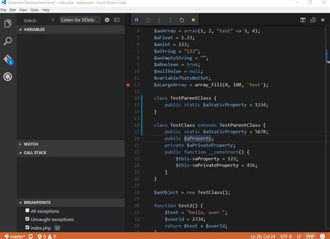 Основы создания класса PHP в Visual Studio Code