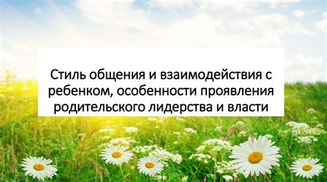 Особенности взаимодействия с ребенком в повседневной жизни