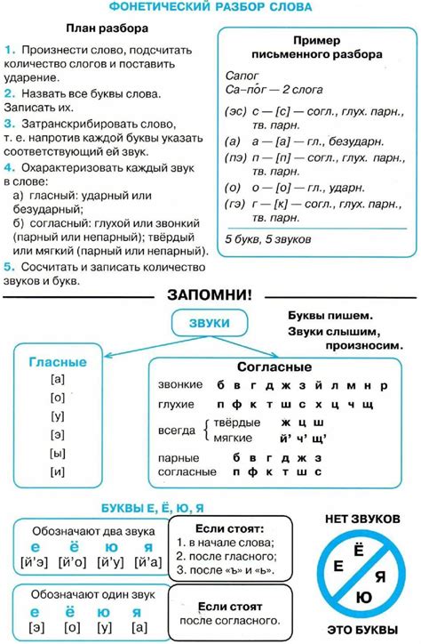 Особенности звуко-буквенного разбора