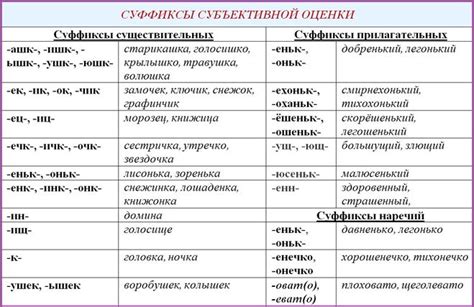 Особенности омонимии в суффиксах