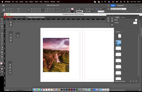 Открытие изображения в InDesign