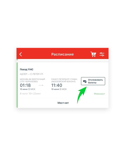 Отслеживание билетов в приложении РЖД