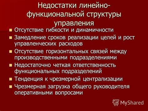 Отсутствие гибкости в функциональной структуре управления проектом