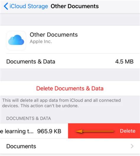 Очистка iCloud Drive: