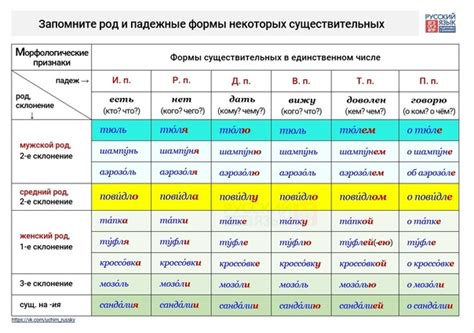 Парадигма глаголов и падежные формы