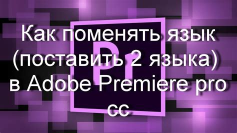 Перезагрузка Adobe Premiere для изменения языка