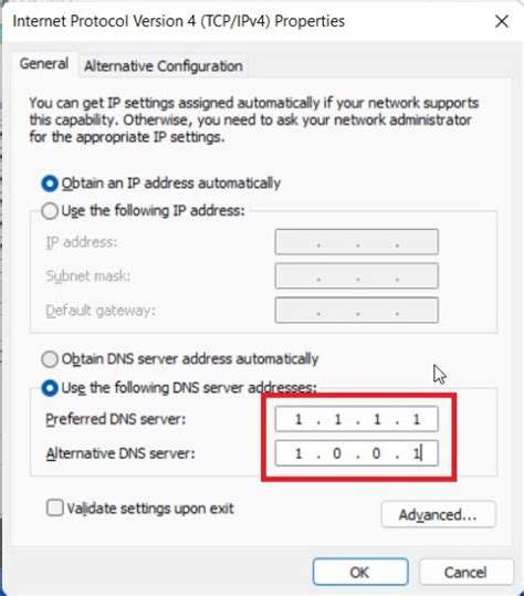 Переход в настройки DNS