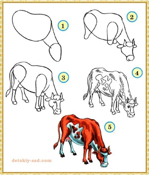 Подготовительные работы для рисования коровы