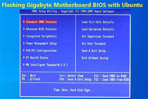 Подготовка к обновлению BIOS Gigabyte