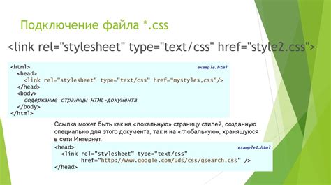 Подключение внешнего CSS-файла