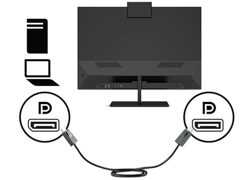 Подключение кабеля DisplayPort к монитору и компьютеру