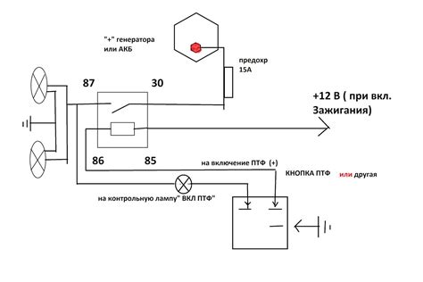 Подключение проводки противотуманных фар к реле генератора