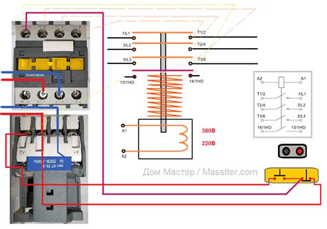 Подключение пускателя к электродвигателю