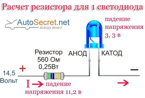 Подключение светодиода к 12 вольтам