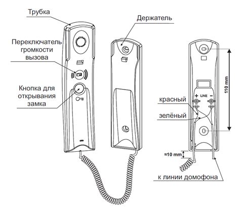 Подключение трубки домофона в щите