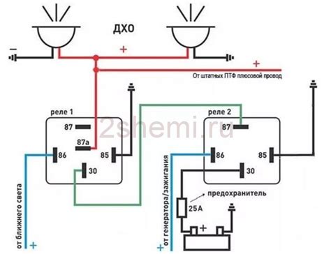 Подключение ходовых огней через генератор реле: инструкция и схема подключения