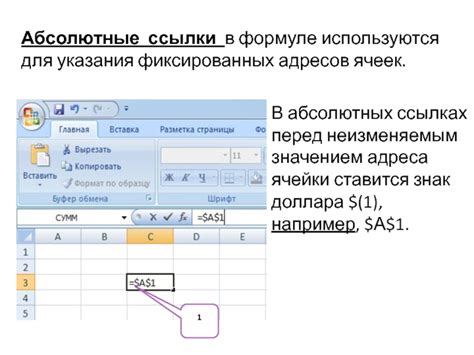 Польза абсолютных ячеек