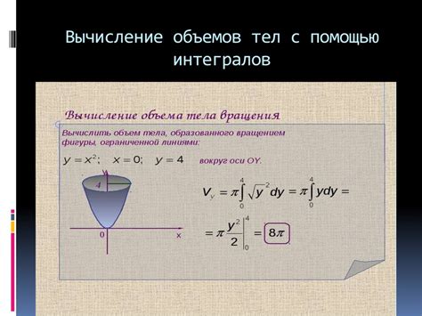 Понятие и применение интегралов в расчете объема фигуры