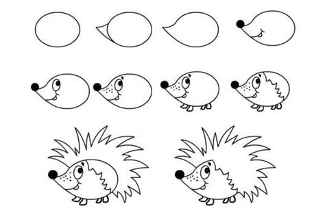 Пошаговая инструкция рисования ежика