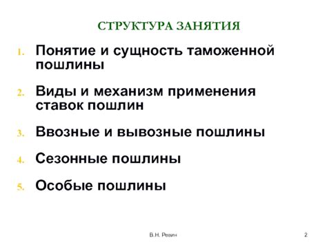 Пошлины: сущность и область применения