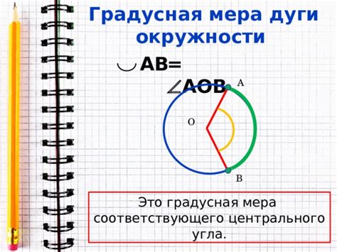 Правила измерения центрального угла и дуги