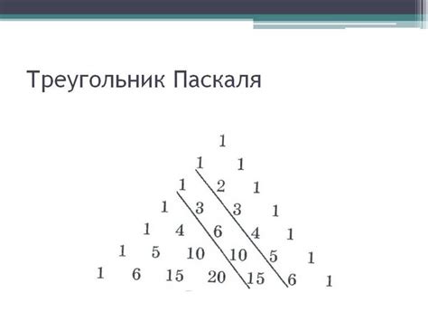 Правила построения треугольника Паскаля