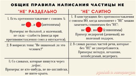 Правило использования приставки "не" при написании слитно или раздельно