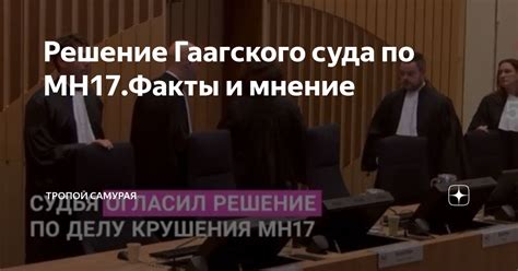 Правовое значение и прецеденты гаагского суда