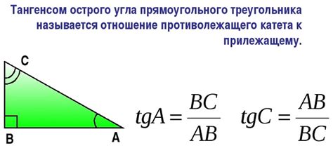 Практический пример расчета тангенса треугольника