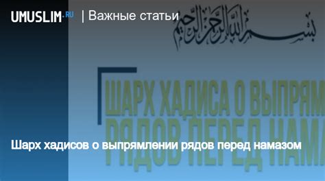 Практическое применение и влияние верного понимания хадисов на жизнь мусульман