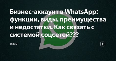 Преимущества бизнес профиля в WhatsApp