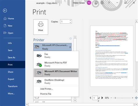 Преимущества использования Microsoft XPS Document Writer v4