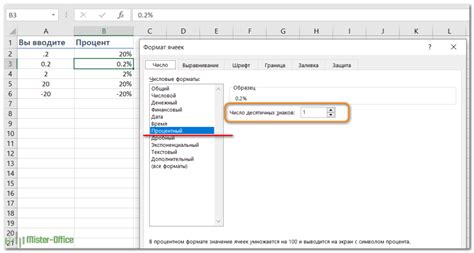 Преобразование числового значения в процентный формат в Excel