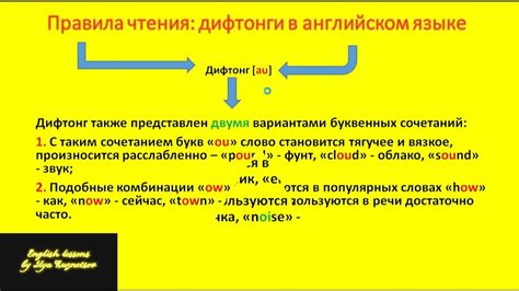 Примеры дифтонгов в английском языке