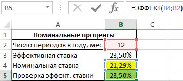 Примеры использования номинальной ставки