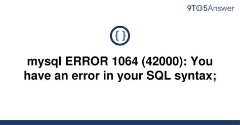 Примеры ошибок SQL 1064 42000