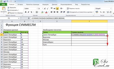 Пример использования функции СИМВ в Excel 2003