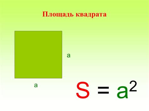 Пример расчета площади квадрата