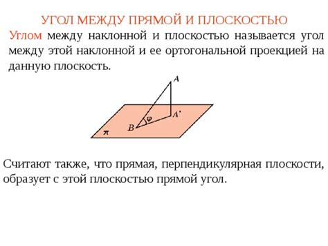 Пример 1: Вычисление угла между прямой и плоскостью