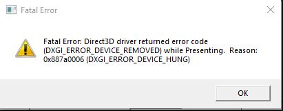 Причины возникновения ошибки DXGI ERROR DEVICE REMOVED