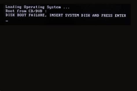 Причины сообщения "disk boot failure"