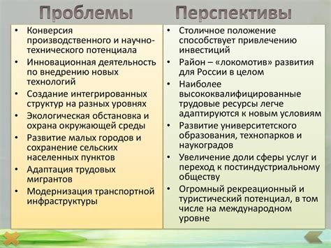 Проблемы и перспективы развития