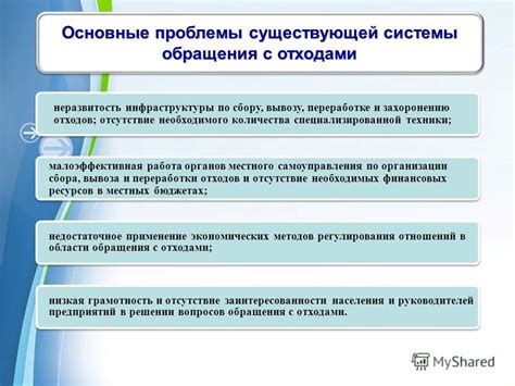 Проблемы существующей инфраструктуры