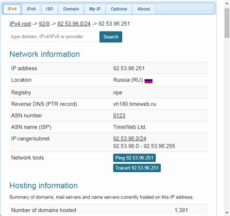 Проверка провайдера интернета с помощью WHOIS-сервисов