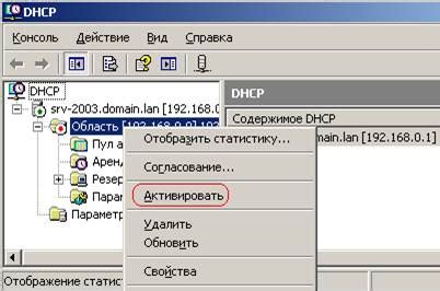 Проверка работоспособности DHCP-сервера и клиента