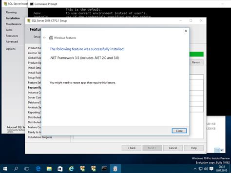 Проверка успешной установки Net Framework 3.5 SP1