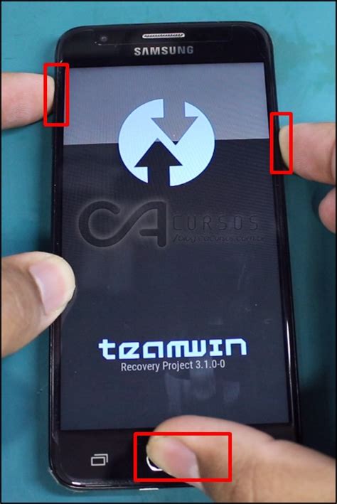 Проверка установки TWRP Recovery на Samsung J5 2016